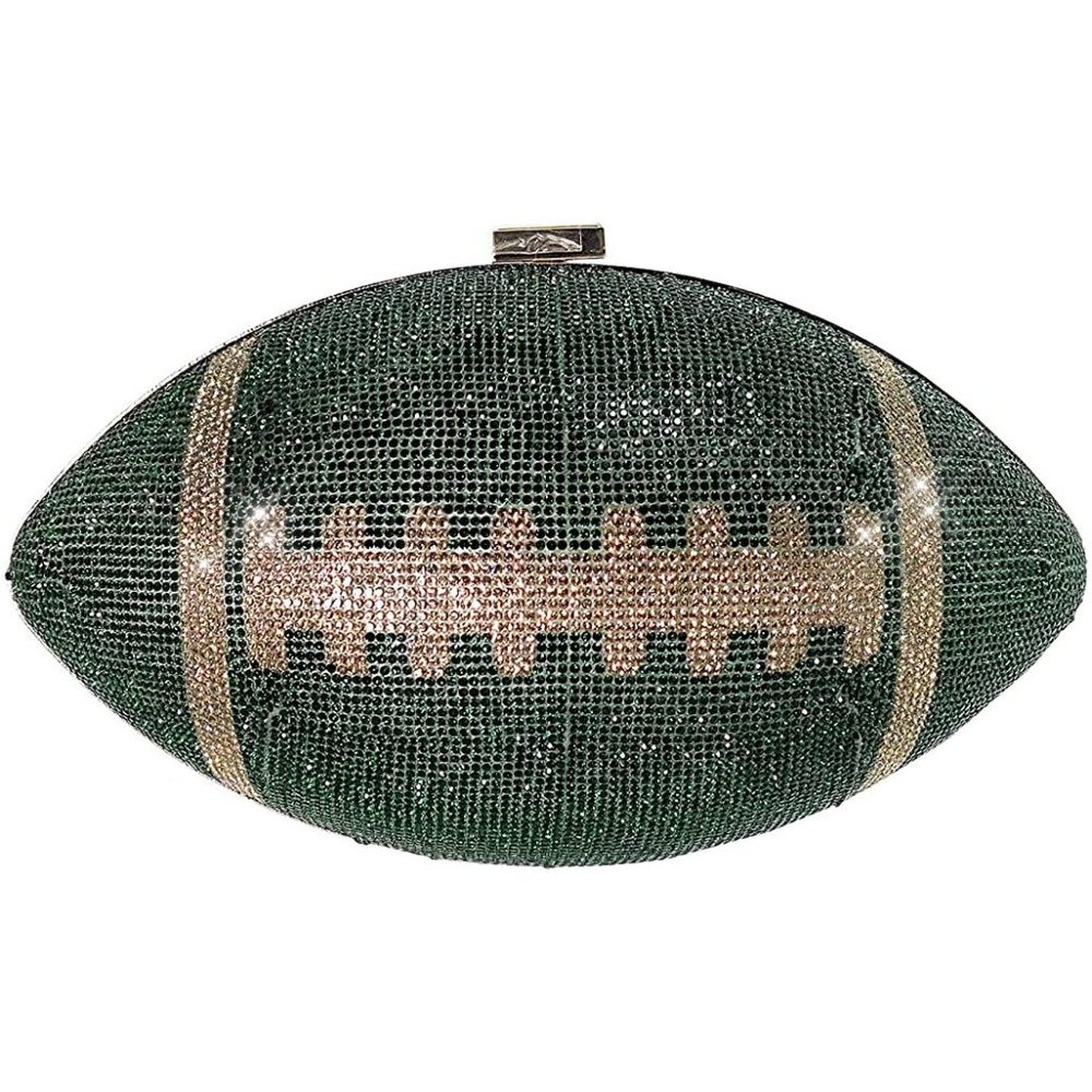 NWT Sparkling Bling Swarovski Crystal Football Clutch Purse Bag Super Bo… - Picture 13 of 17